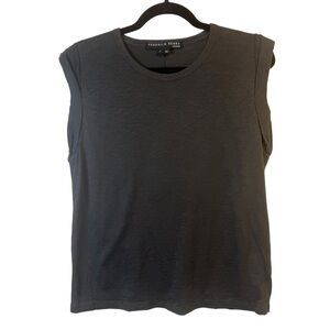 Veronica Beard Pima Cotton Dree Muscle Tee T Shirt Sleeveless Charcoal Size XL